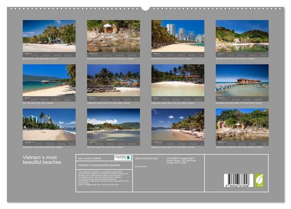 Produktbild: Vietnam`s most beautiful beaches (High Quality Premium Wall Calendar 2026 DIN A2 landscape),CALVENDO 12 Month Wall Calendar