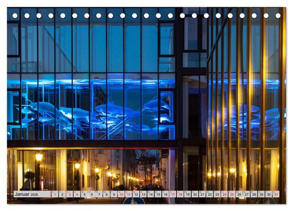 Produktbild: Es wird Nacht in Duisburg (Tischkalender 2026 DIN A5 quer), CALVENDO Monatskalender