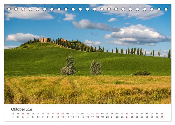 Produktbild: Gr&uuml;ne Farbt&ouml;ne Toskana (Tischkalender 2026 DIN A5 quer), CALVENDO Monatskalender