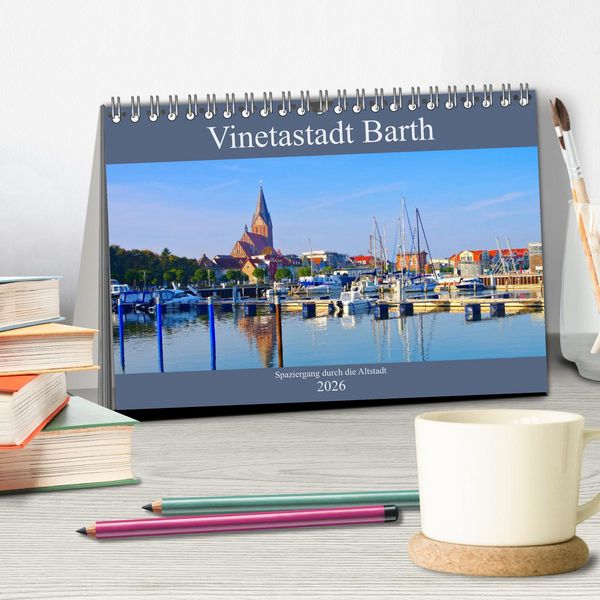 Produktbild: Vinetastadt Barth - Spaziergang durch die historische Stadt (Tischkalender 2026 DIN A5 quer), CALVENDO Monatskalender