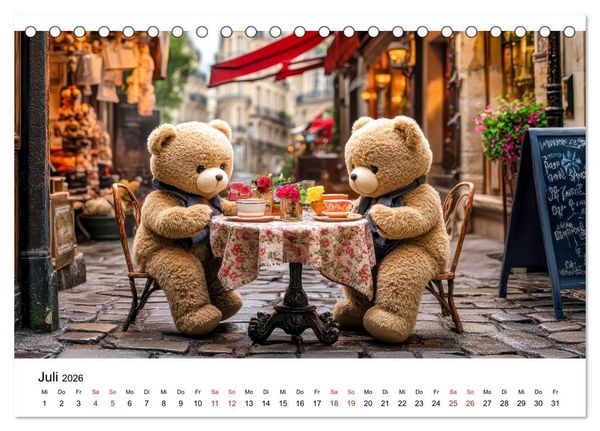 Produktbild: Teddys Welt - B&auml;renstark durchs Jahr (Tischkalender 2026 DIN A5 quer), CALVENDO Monatskalender