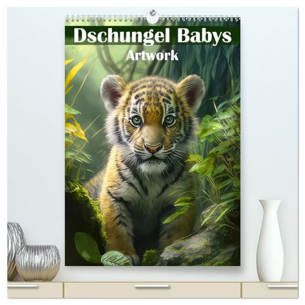Produktbild: Dschungelbabys - Artwork (hochwertiger Premium Wandkalender 2026 DIN A2 hoch), Kunstdruck in Hochglanz