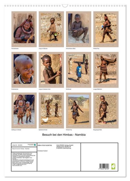 Produktbild: Besuch bei den Himbas - Namibia (Wandkalender 2026 DIN A2 hoch), CALVENDO Monatskalender