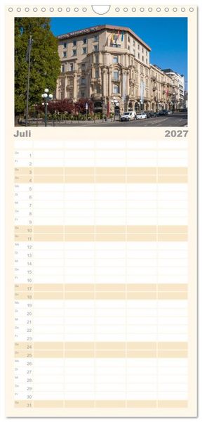 Produktbild: Familienplaner 2027 - Daheim in Wiesbaden mit 5 Spalten (Wandkalender, 21 x 45 cm) CALVENDO
