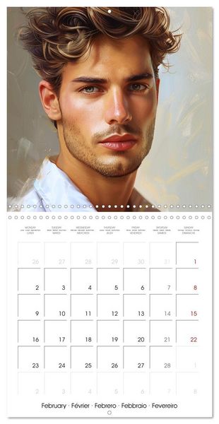 Produktbild: Sous le charme d'hommes sensuels (Calendrier mural carr&eacute; 2026 30x30 cm) Calendrier double avec une page pour vos prises de notes