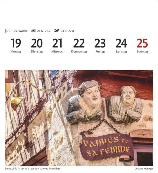 Produktbild: Bretagne & Normandie Sehnsuchtskalender 2027 - Wochenkalender mit 53 Postkarten