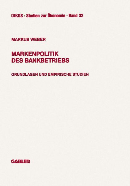 Produktbild: Markenpolitik des Bankbetriebs