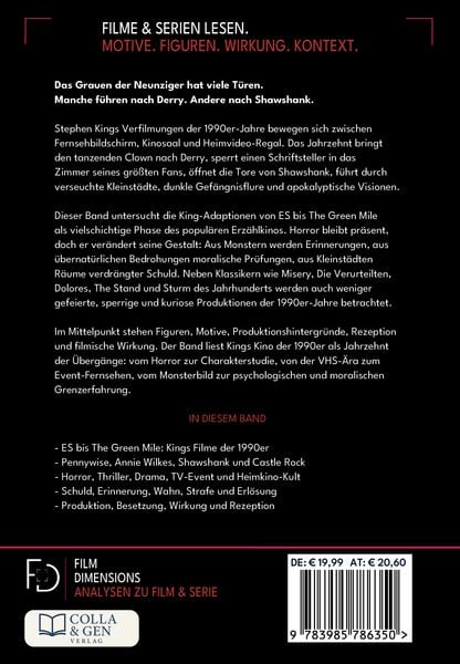 Produktbild: Stephen King &ndash; Die Filme, Band 2: 1990 bis 1999 (Ein Film Dimensions Buch)