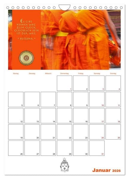Produktbild: Buddhas Zitate und Weisheiten (Wandkalender 2026 DIN A4 hoch), CALVENDO Monatskalender