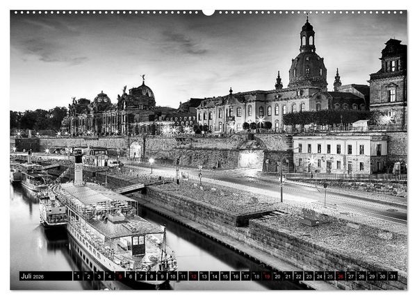 Produktbild: Dresden Faszination Schwarz Weiss (Wandkalender 2026 DIN A2 quer), CALVENDO Monatskalender