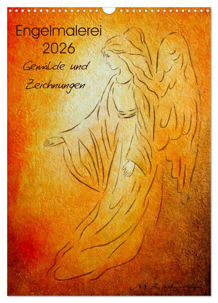 Produktbild: Engelmalerei 2026 Gem&auml;lde und Zeichnungen (Wandkalender 2026 DIN A3 hoch), CALVENDO Monatskalender