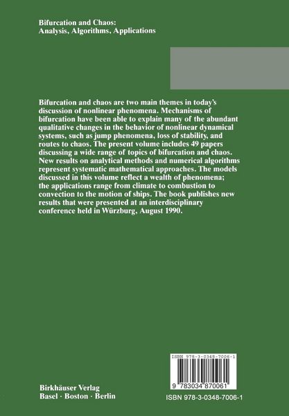 Produktbild: Bifurcation and Chaos: Analysis, Algorithms, Applications