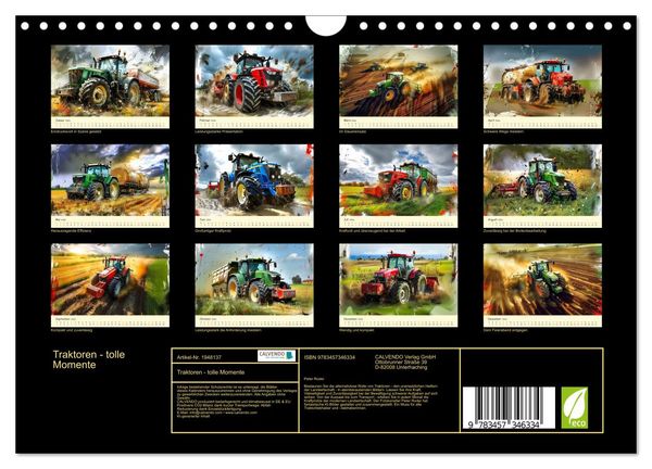 Produktbild: Traktoren - tolle Momente (Wandkalender 2026 DIN A4 quer), CALVENDO Monatskalender