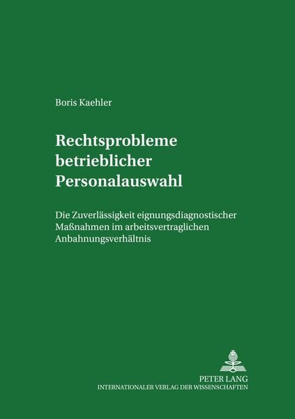 Produktbild: Rechtsprobleme betrieblicher Personalauswahl