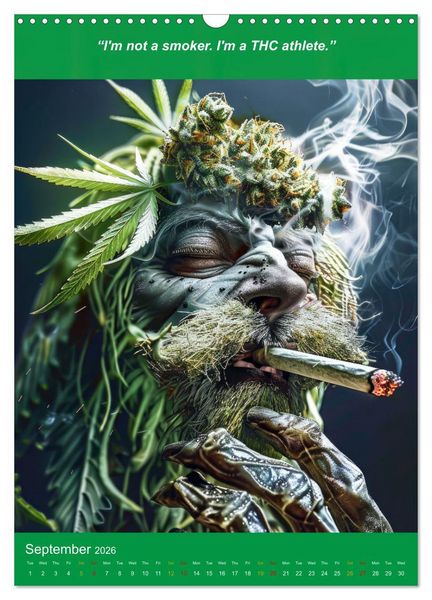 Produktbild: The funniest cannabis pictures and slogans (Wall Calendar 2026 DIN A3 portrait), CALVENDO 12 Month Wall Calendar