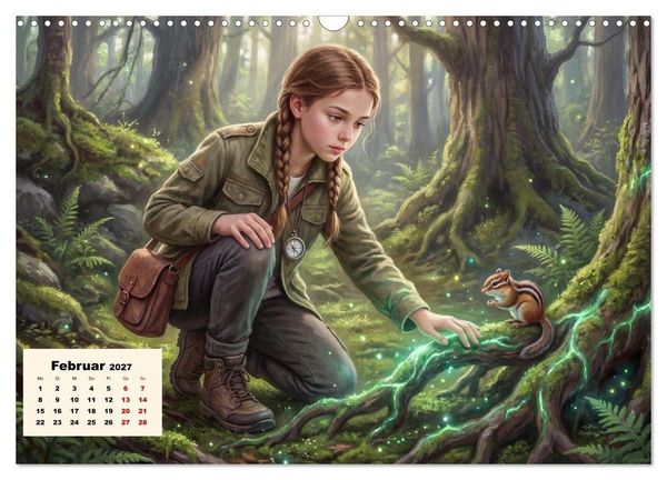 Produktbild: Kleine Entdecker auf magischen Reisen - Fantasy-Welten f&uuml;r Kinder (Wandkalender 2027 DIN A3 quer), CALVENDO Monatskalender