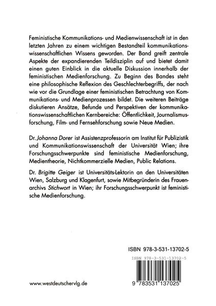 Produktbild: Feministische Kommunikations- und Medienwissenschaft