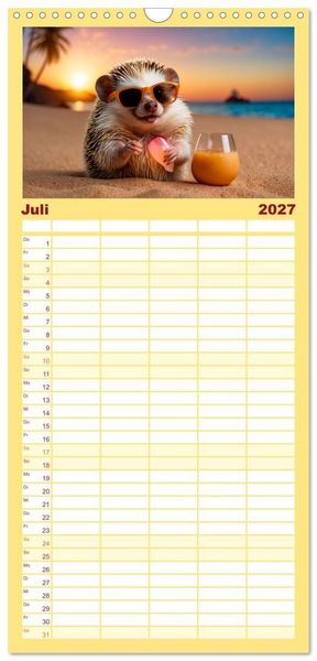 Produktbild: Familienplaner 2027 - Stachelstars mit 5 Spalten (Wandkalender, 21 x 45 cm) CALVENDO