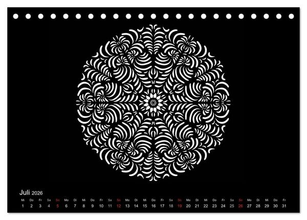 Produktbild: Entspannung und Ruhe durch Mandalas (Tischkalender 2026 DIN A5 quer), CALVENDO Monatskalender