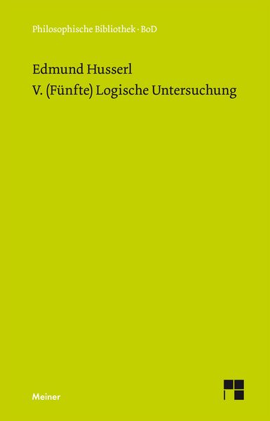 Produktbild: V. (F&uuml;nfte) Logische Untersuchung