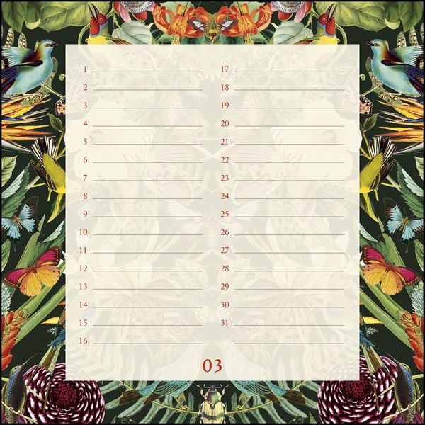 Produktbild: Immerwährender Geburtstagskalender floral – Archive by Portico Designs – Quadrat-Format 24 x 24 cm