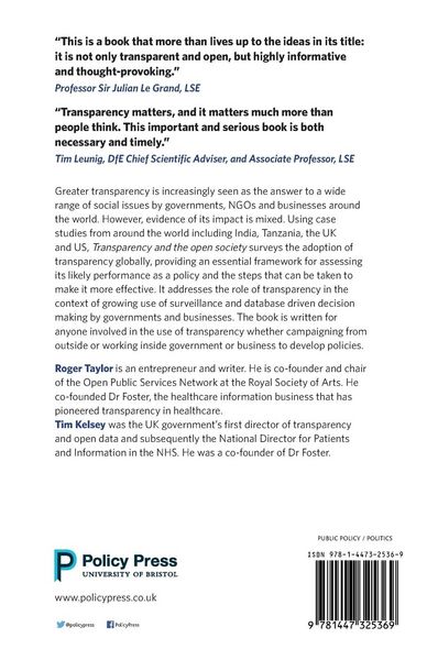 Produktbild: Transparency and the open society