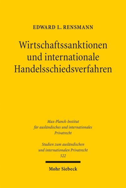 Produktbild: Wirtschaftssanktionen und internationale Handelsschiedsverfahren