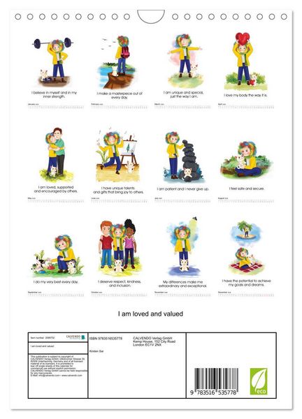 Produktbild: I am loved and valued (Wall Calendar 2026 DIN A4 portrait), CALVENDO 12 Month Wall Calendar