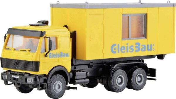 Kibri 16310 H0 LKW Modell Mercedes Benz LP Wechsellader mit Gleisbau-Container