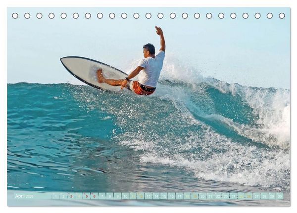 Produktbild: Surfen: Die perfekte Welle finden - Edition Funsport (Tischkalender 2026 DIN A5 quer), CALVENDO Monatskalender