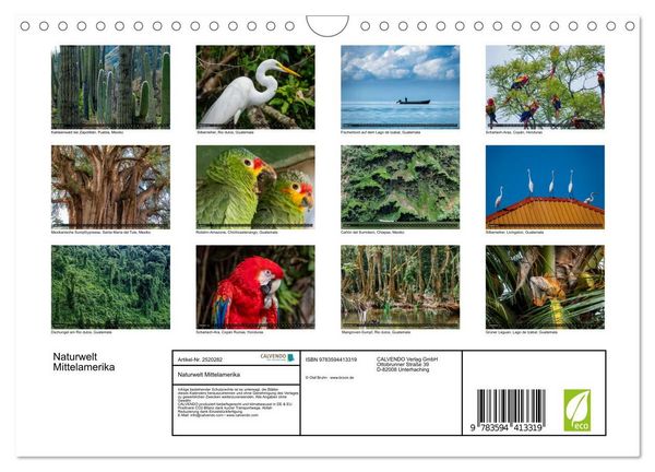 Produktbild: Naturwelt Mittelamerika (Wandkalender 2027 DIN A4 quer), CALVENDO Monatskalender