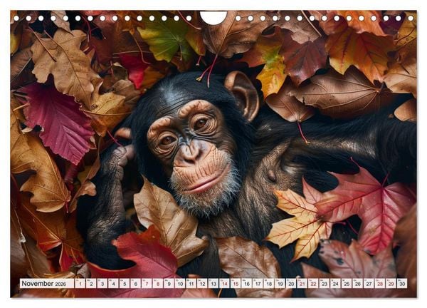 Produktbild: Schimpansen - Ein Jahr mit Menschenaffen. (Wandkalender 2026 DIN A4 quer), CALVENDO Monatskalender