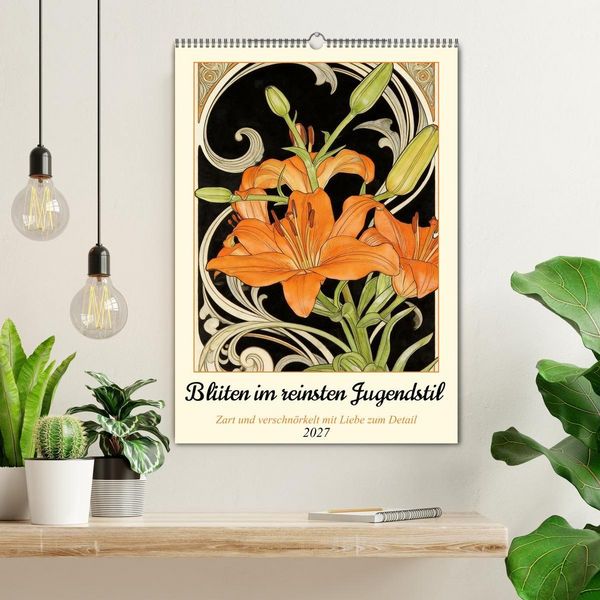 Produktbild: Bl&uuml;ten im reinsten Jugenstil (Wandkalender 2027 DIN A2 hoch), CALVENDO Monatskalender