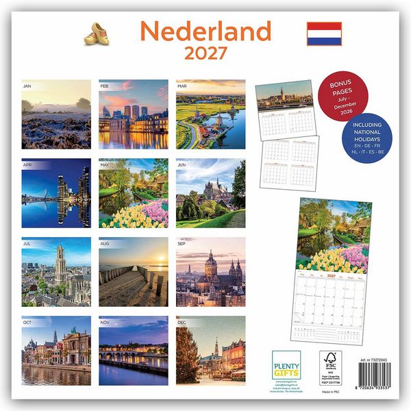 Produktbild: Holland &ndash; Niederlande 2027 &ndash; 16-Monatskalender &ndash; Original Plenty Gifts-Kalender [Mehrsprachig] [Kalender]