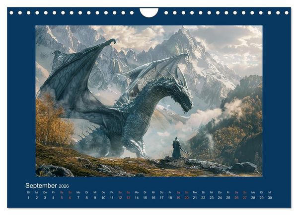 Produktbild: Drachenkrieger (Wandkalender 2026 DIN A4 quer), CALVENDO Monatskalender