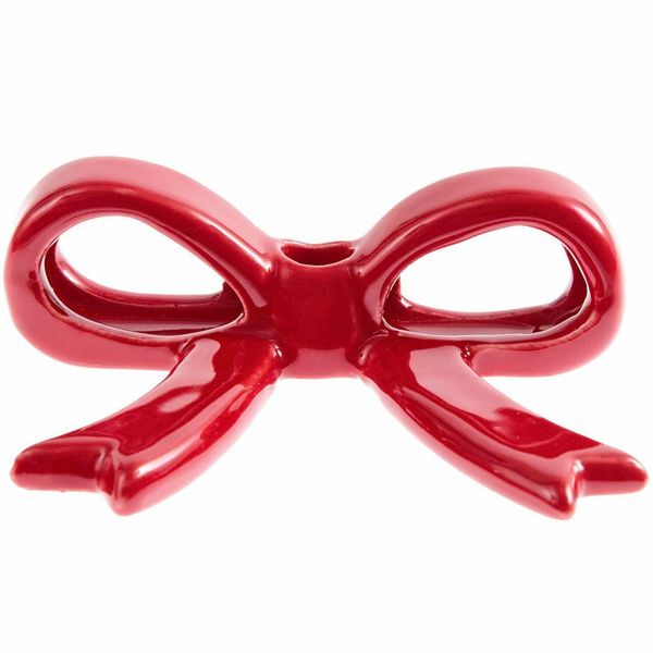 Produktbild: Keramik Kerzenhalter Schleife, Rot