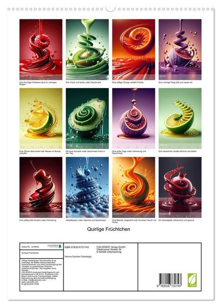 Produktbild: Quirlige Fr&uuml;chtchen (hochwertiger Premium Wandkalender 2026 DIN A2 hoch), Kunstdruck in Hochglanz