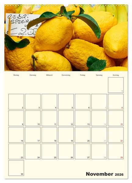 Produktbild: Obst Kalender - GESUND DURCH DAS JAHR (hochwertiger Premium Wandkalender 2026 DIN A2 hoch), Kunstdruck in Hochglanz