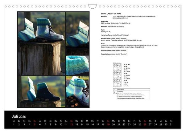 Produktbild: Sockenkalender Bootsocks 2026 (Wandkalender 2026 DIN A3 quer), CALVENDO Monatskalender