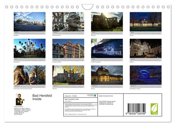 Bad Hersfeld Inside (Wandkalender 2025 DIN A4 quer), CALVENDO Monatskalender