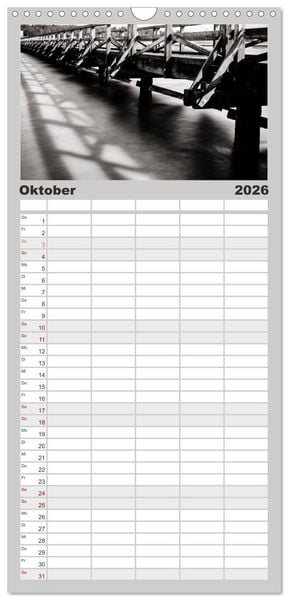 Produktbild: Familienplaner 2026 - Ein Blick auf Husum mit 5 Spalten (Wandkalender, 21 x 45 cm) CALVENDO