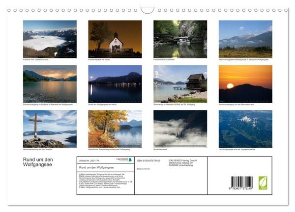 Produktbild: Rund um den Wolfgangsee (Wandkalender 2026 DIN A3 quer), CALVENDO Monatskalender