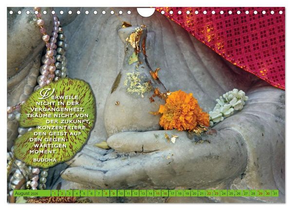 Produktbild: Buddhas Worte - Der Weg zur Achtsamkeit (Wandkalender 2026 DIN A4 quer), CALVENDO Monatskalender