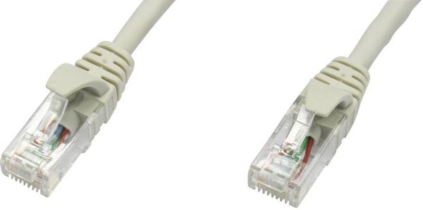 Telegärtner 100008184 RJ45 Netzwerkkabel, Patchkabel CAT 5e U/UTP 0.50 m Grau Flammwidrig 1 St.