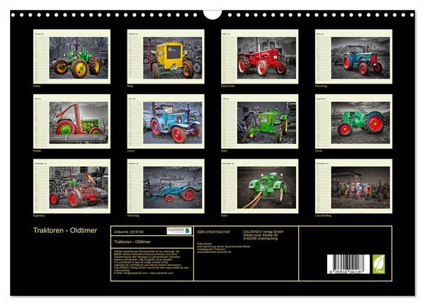 Produktbild: Traktoren - Oldtimer (Wandkalender 2026 DIN A3 quer), CALVENDO Monatskalender