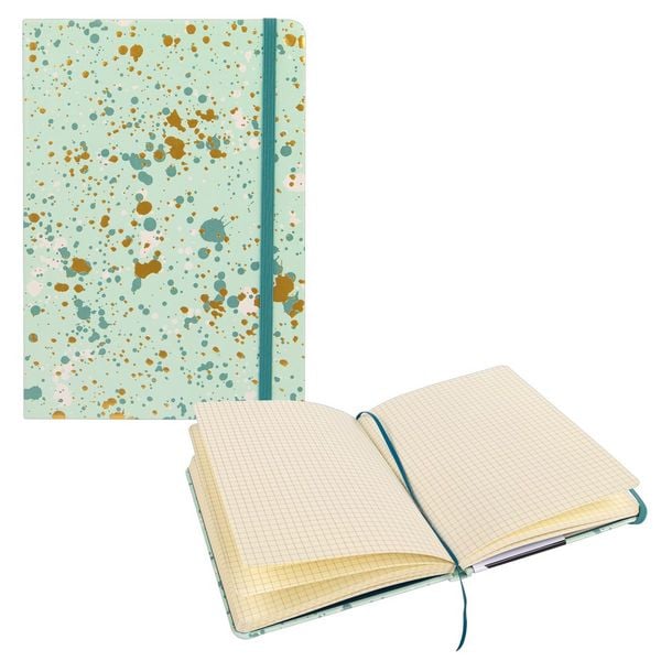 Idena Notizbuch Sparkle 100g/m² kariert mint 14x20cm