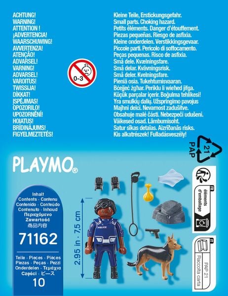 Produktbild: PLAYMOBIL® City Action 71162 Polizist mit Spürhund