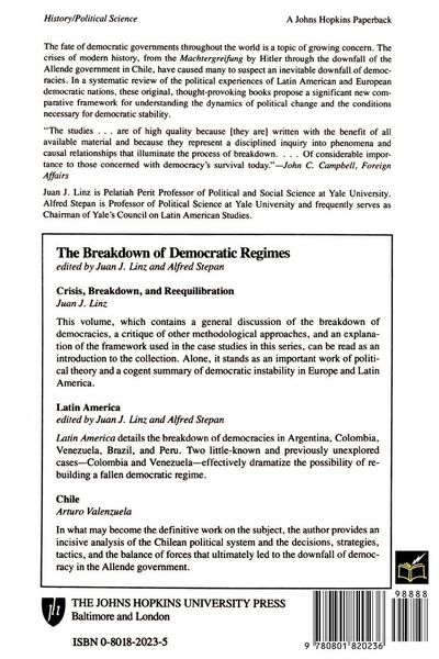 Produktbild: The Breakdown of Democratic Regimes, Latin America
