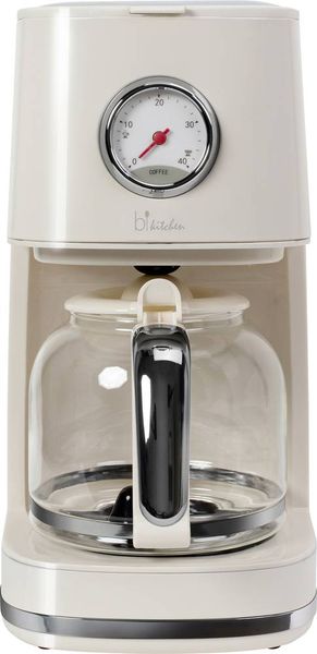 BiKitchen nostalgia 150 Kaffeemaschine Cremeweiß (glänzend) Fassungsvermögen Tassen=12 Glaskanne, Warmhaltefunktion