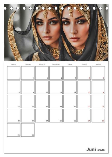 Produktbild: Frauen des Sultans (Tischkalender 2026 DIN A5 hoch), CALVENDO Monatskalender